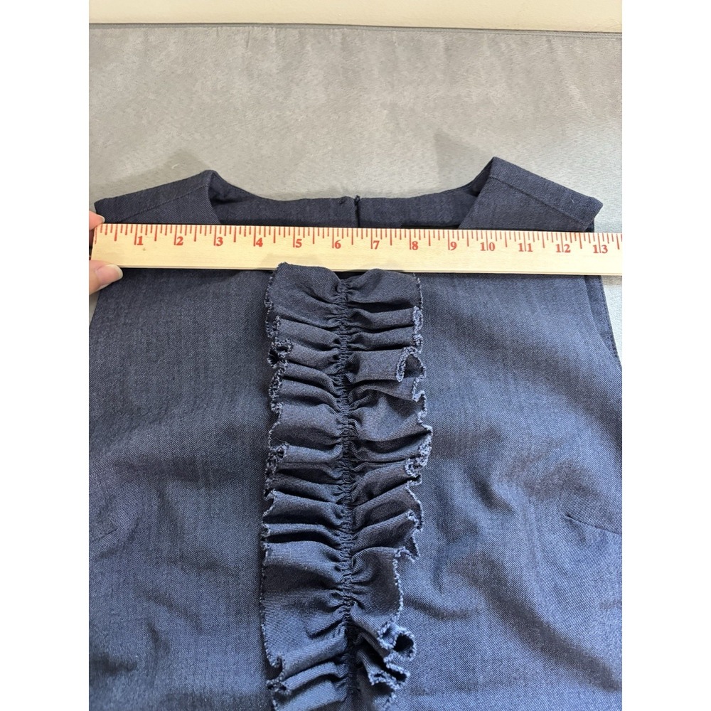 Banana Republic Womens Wool Sleeveless Ruffle-Front Suiting Shell Blouse Sz 4 - Picture 12 of 13